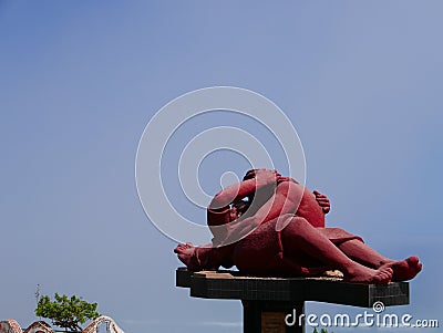 The Kiss statue in Miraflores district of Lima, Peru Editorial Stock Photo